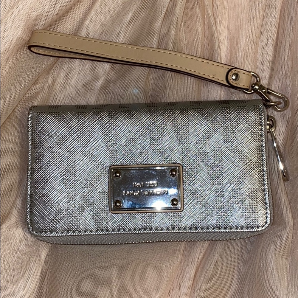 Michael Kors Silver Clutch Purse